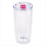 Clear Bottle with Fuchsia Lid